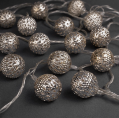 Гирлянда «Нить» 4 м с насадками «Шарик с узором», IP20, прозрачная нить, 20 LED, свечение белое, 8 р в строительных магазинах СтройГрад