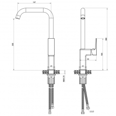 Смеситель для кухни NARCIS ЧЕРНЫЙ, NAR06-150BL-25432 в строительных магазинах СтройГрад