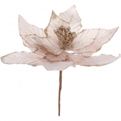 Украшение новогоднее ˮПуансеттия - Фурияˮ 26 см, Шампань в строительных магазинах СтройГрад