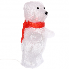 Фигура светодиодная ˮМишка-малышкаˮ 12*12*24 см, 20 ламп LED, авторежим, 220V, Белый в строительных магазинах СтройГрад