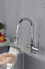 Смеситель Rossinka для кухни, однозахватный, высокий излив, с каналом для питьевой воды, Z35-28 в строительных магазинах СтройГрад