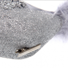 Фигурка новогодняя ˮКоролевская птицаˮ 37 см, серебро в строительных магазинах СтройГрад